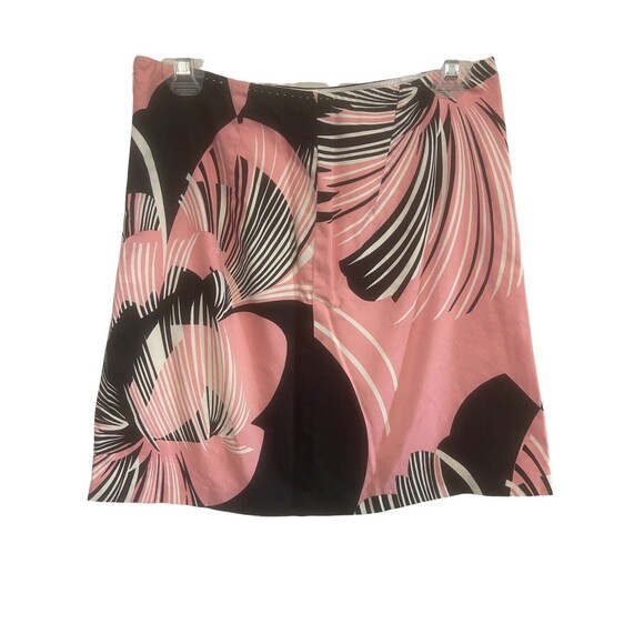 Elie Tahari Pencil Skirt Size 2 Black Pink Tropical Print Office Career - Picture 1 of 4